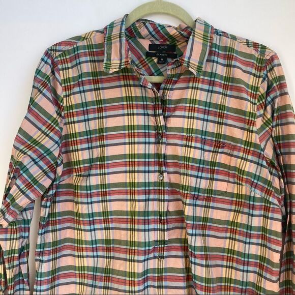 J. Crew Classic Fit Pullover Silk Cotton Shirt Size Medium - Picture 2 of 13